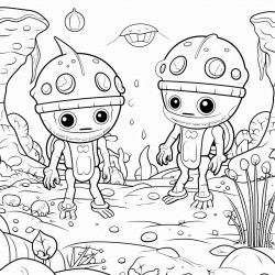 aliens exploring underwater ruins