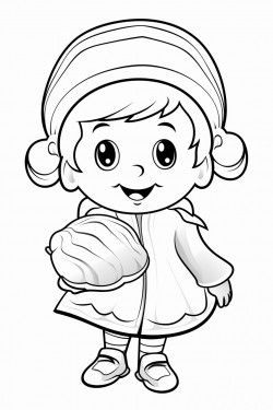 small girl with shell