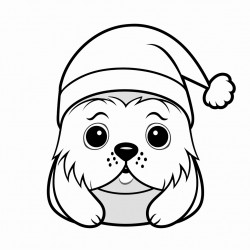 cartoon jelly fish in santa hat