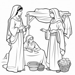bible women selling cloth