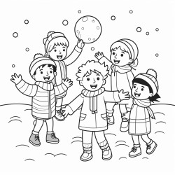 many children throwing snow balls