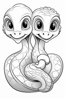 creepy cute snake and dragon together