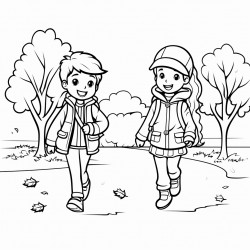 two kinds walking in the park