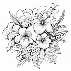 a beautiful bouquet of tropical flowers of numerous designs