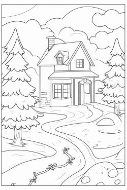 christmas scenery with no background