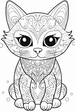 a cat in kawaii style