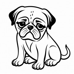 sad pug
