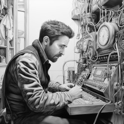 student on telephone