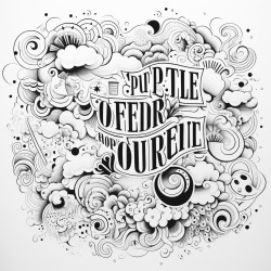 inspirational motivational quotes with bubble type letters and pretty filler images around words