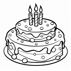 create cartoon style birthday cake without candles and no background