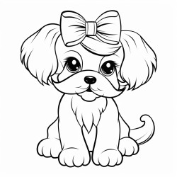 shitzu puppy with small bow on its head