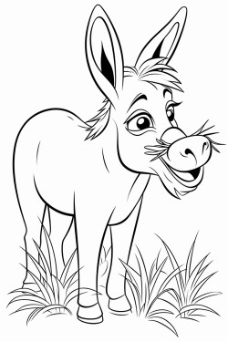 donkey eating grass