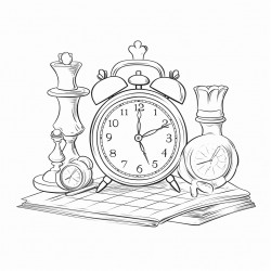 chess clock for kids coloring book