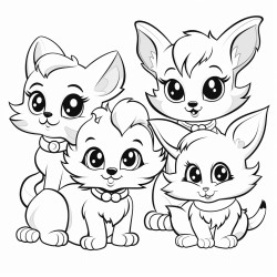 kittens puppies and bunnies with big eyes and fluffy tails