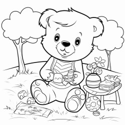 a teddy bear having a picnic