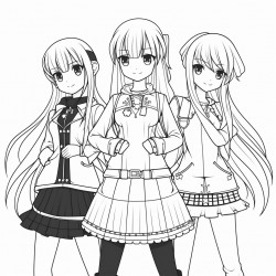 anime girls page à colorier