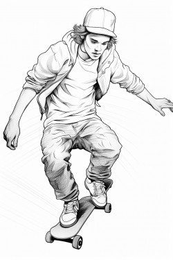 boy skateboarder off the ground