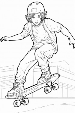 boy skateboarder off the ground