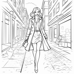 business woman walking at the street