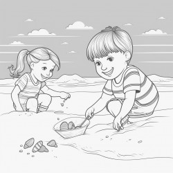 coloring page summer halloween in the see no background white and black