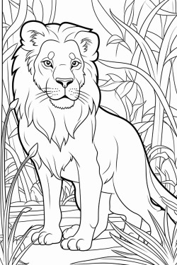 lion in the jungle