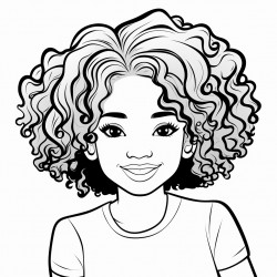 black girl with curly  hair