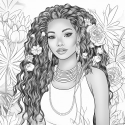 beautiful black women with long black dreadlocks wearing a floral print sundress