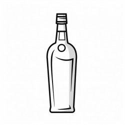 bottle of vodka on a leg