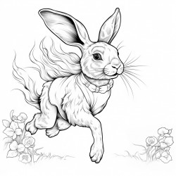 female rabbit running in a marathon