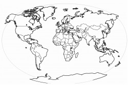 prompt map of the world labeled map showing all the continents