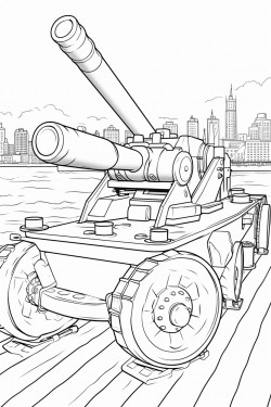 color a flak gun defending hamburg from bombers