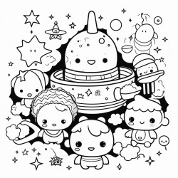 a kawaii space dream sequence with magical and fantastical elements