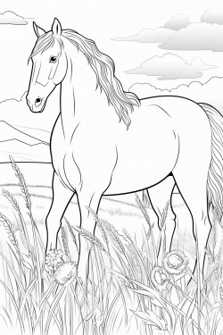beautiful horse in the prairie