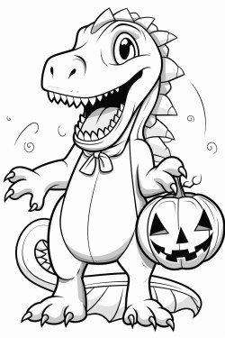 dinosaurio con disfraz de halloween