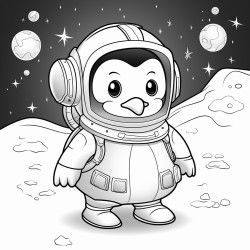 penguin in space