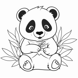 panda eats leaves