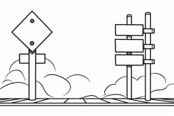traffic signs on the side of the road such as a stop sign and a detour sign