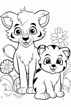 hi simple animals to color in