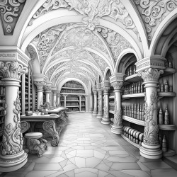 art deco wine cellar