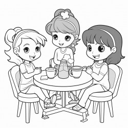 3 child girls bestfriends cafe meet ups