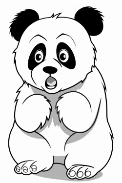 panda bear scratching his head while running
