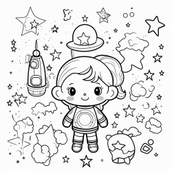 a kawaii space dream sequence with magical and fantastical elements