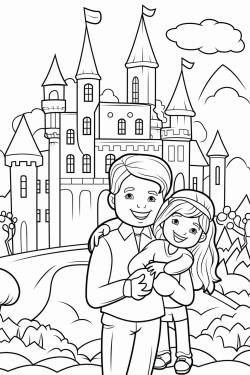 dad and daughter discover a castle