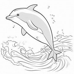 playful dolphin with cute features jumping over waves in the ocean
