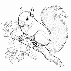 a cute little  squirrel sitting on a tree branch