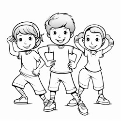 children exercising