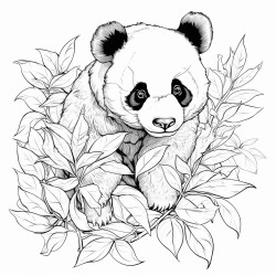 panda eats leaves
