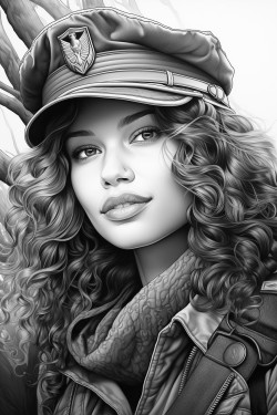 women veteran with eagle for veterans day