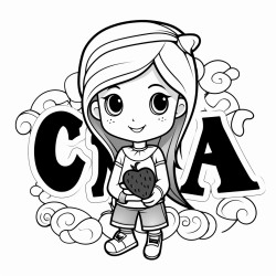 the name cianna in capital letters with a strawberry theme