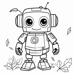 simple robot autumn leaves